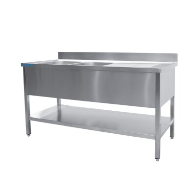 SARO Gastro Spültisch 2 Becken links - B 1600 x T 700 mm