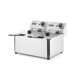 HENDI Fritteuse, 2 x 4 l, Kitchen Line, 8L, 230V/6000W,...