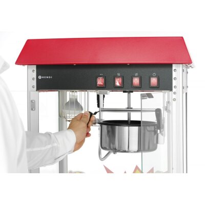 HENDI Popcorn-Maschine, Rot, 230V/1155W, 560x420x(H)760mm