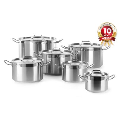 HENDI Kochtopf, mittel - mit Deckel, Profi Line, 4L, ⌀200x(H)130mm